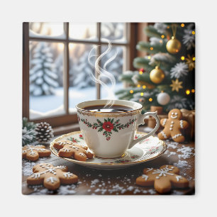 Imán Navidades de café y galletas de pan de jengibre