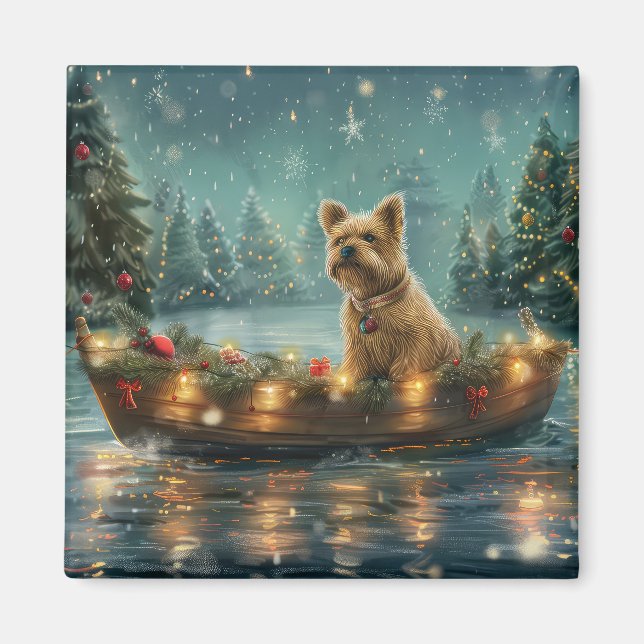 Imán Navidades de Cairn Terrier disfrutan de un viaje f (Frente)
