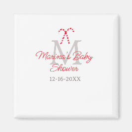 Imán Navidades de caña de caramelo para bebés monograma