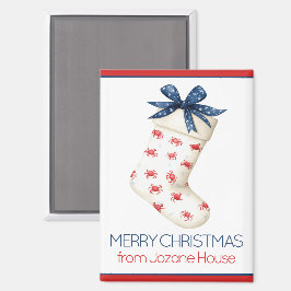 Imán Navidades de cangrejo rojo de la costa se levantan