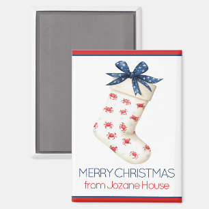 Imán Navidades de cangrejo rojo de la costa se levantan