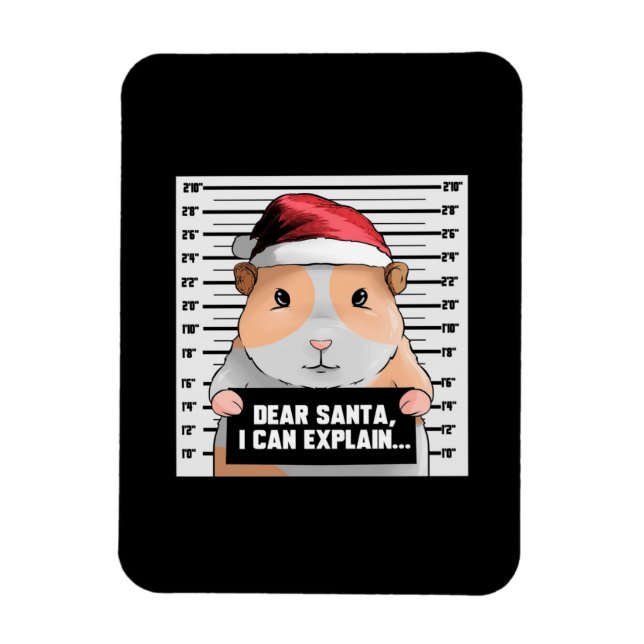 Imán Navidades de cerdo de Guinea Cavy|Querido Papá Noe (Vertical)