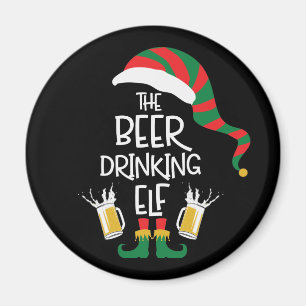 Imán Navidades de cerveza Elf Funny Typography Holiday
