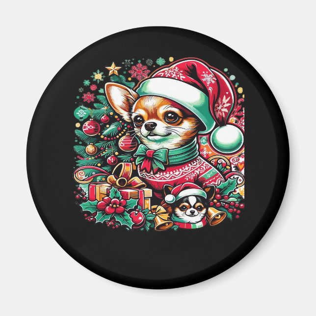 Imán ¡Navidades de Chihuahua vitorean! Camiseta clásica (Frente)