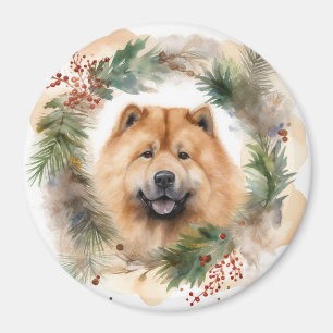 Imán navidades de chow Wreath Festimes Pup