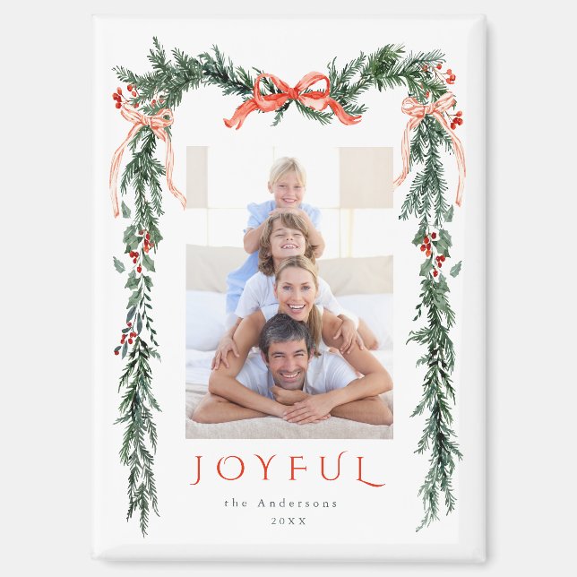 Imán Navidades de color de agua fotograma vacaciones (Anverso)