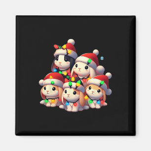 Imán Navidades de conejo Bunnies Holiday Cute Animal Ch