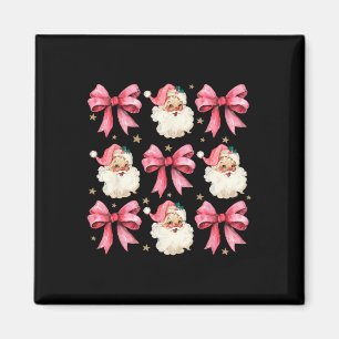 Imán Navidades de Coquette Rosa Bows Cute Santa Claus C