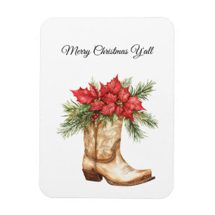 Imán Navidades de Cowboy Boot del Oeste