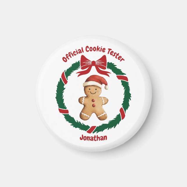 Imán Navidades de Cute Official Cookie Tester (Frente)