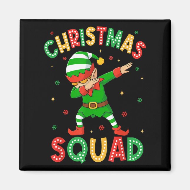 Imán Navidades de Dabbing Squad Santa Elf (Frente)