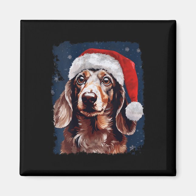 Imán Navidades de Dachshund (Frente)