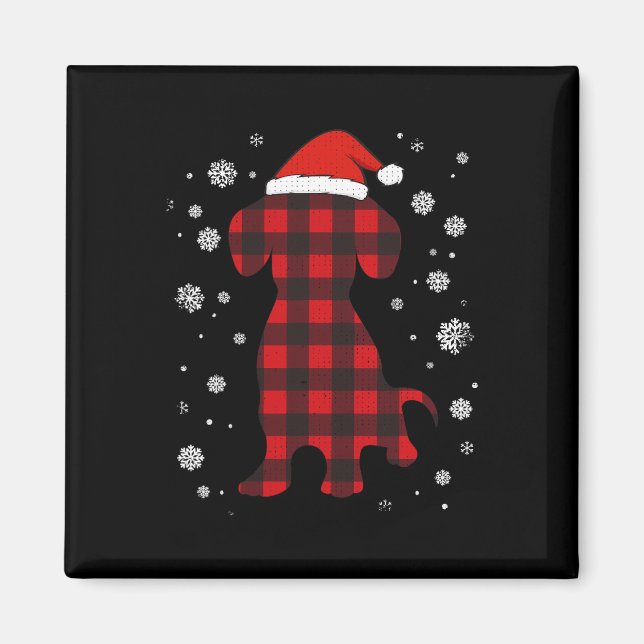 Imán Navidades de Dachshund Santa Hat Dog Lover (Frente)