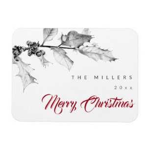 Imán Navidades de dibujo modernos y sencillos del Holly