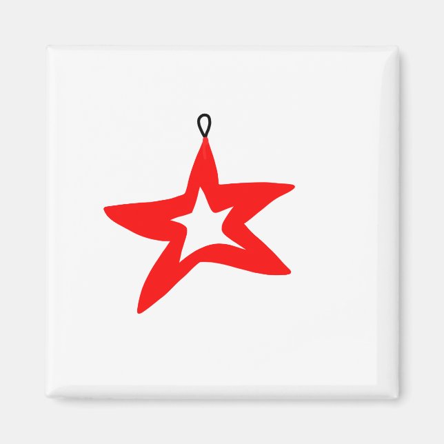 Imán navidades de diseñador estrella roja Mug (Frente)