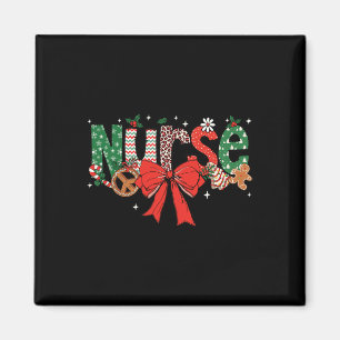 Imán Navidades de enfermería de Chica de Navidad de Coq