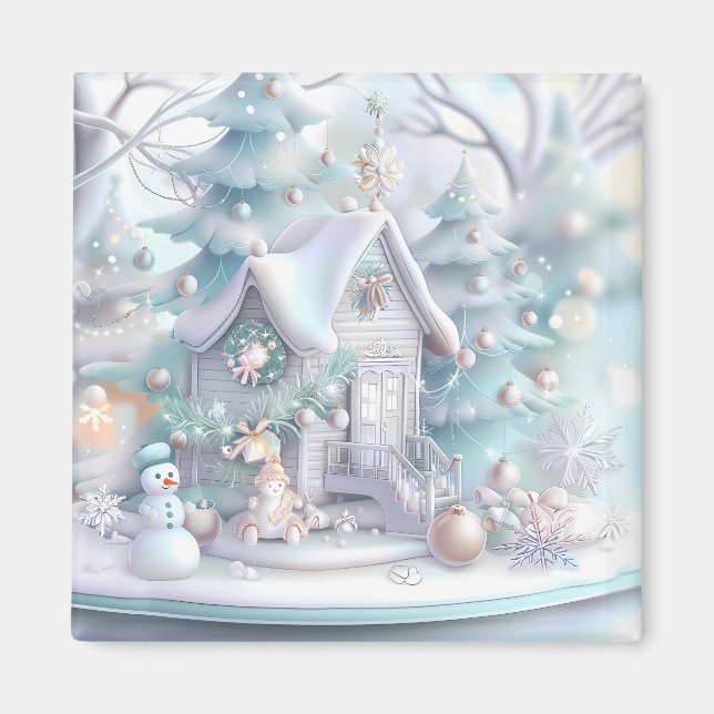 Imán Navidades de ensueño Gingerbread House Magnet (Frente)