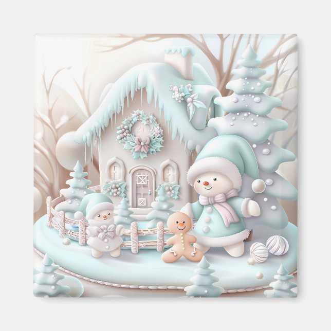Imán Navidades de ensueño Gingerbread House Magnet (Frente)