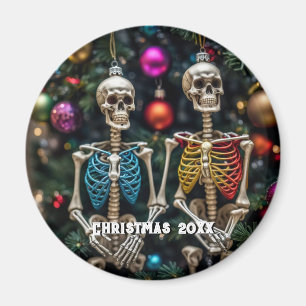 Imán Navidades de esqueletos y adornos coloridos