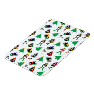 Imán Navidades de esquí de pingüino