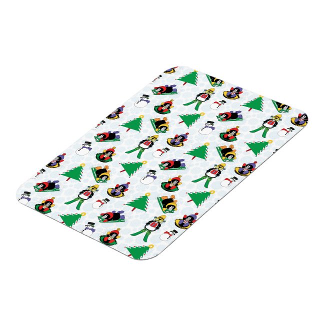 Imán Navidades de esquí de pingüino (Lado Izquierdo)