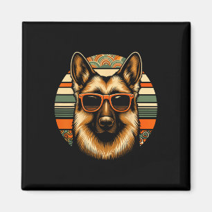 Imán Navidades de estilo retro de perro pastor alemán d