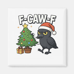 Imán Navidades de F-caw-f Raven Crow Xmas Tree Meme