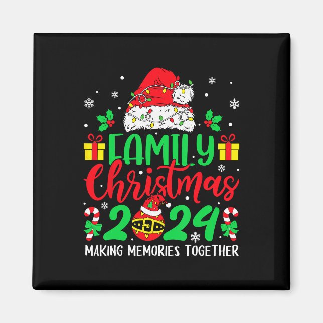 Imán Navidades de familia 2024 Compitiendo con la diver (Frente)