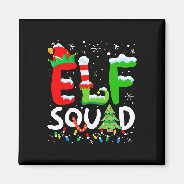 Imán Navidades de familia Elf coincidiendo con pijamas  (Frente)