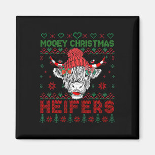 Imán Navidades de familia sudadera fea vaca de tierras 