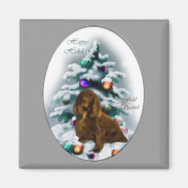 Imán Navidades de Field Spaniel