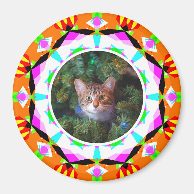 Imán Navidades de fotografía personalizado Mamá mamá pa (Frente)