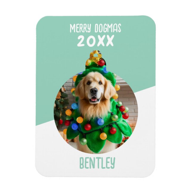 Imán Navidades de fotos de perros Personalizados de Mer (Vertical)