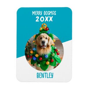 Imán Navidades de fotos de perros Personalizados de Mer