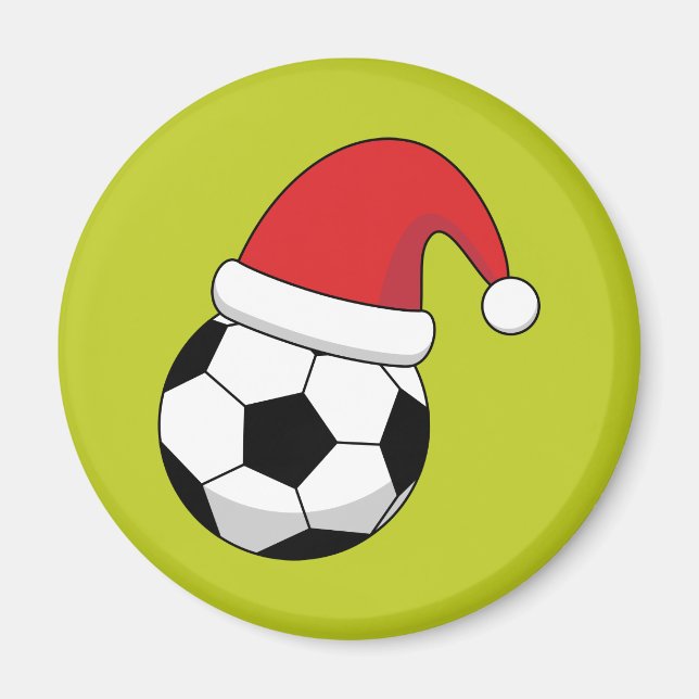 Imán Navidades De Fútbol Con Gorra De Santa Claus (Frente)