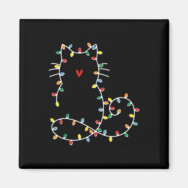 Imán Navidades De Gatos Cuidados Iluminan Regalo De Ca  (Frente)