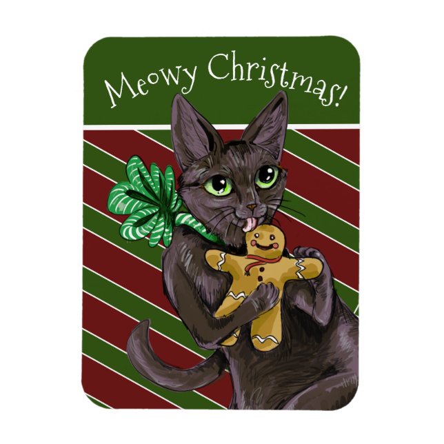 Imán Navidades de Gingerbread Cookie Kitty (Vertical)