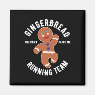 Imán Navidades de Gingerbread Running Team Fun Gingerbr