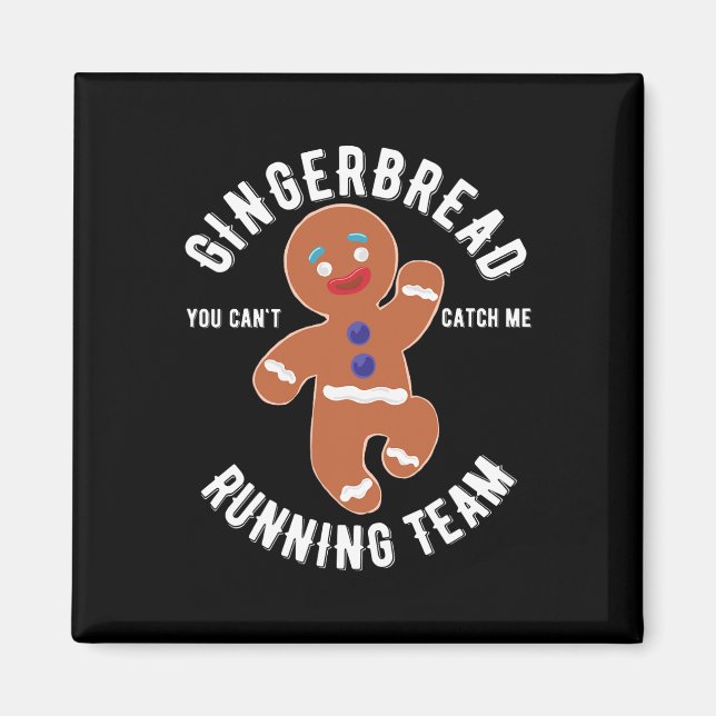 Imán Navidades de Gingerbread Running Team Fun Gingerbr (Frente)