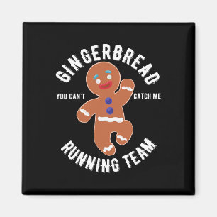 Imán Navidades de Gingerbread Running Team Fun Gingerbr