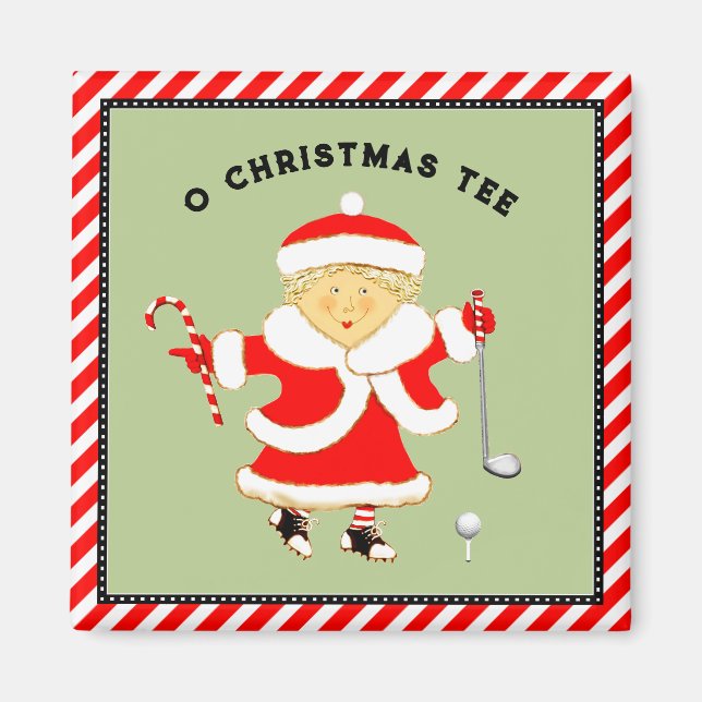 Imán navidades de golf femeninos (Frente)