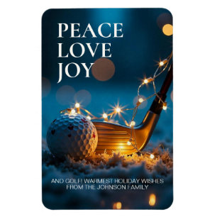 Imán Navidades de golf nocturno tranquilos y con nieve