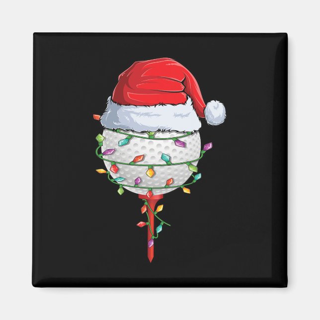 Imán Navidades de golf Pajama Fun Holiday Golf Ball San (Frente)