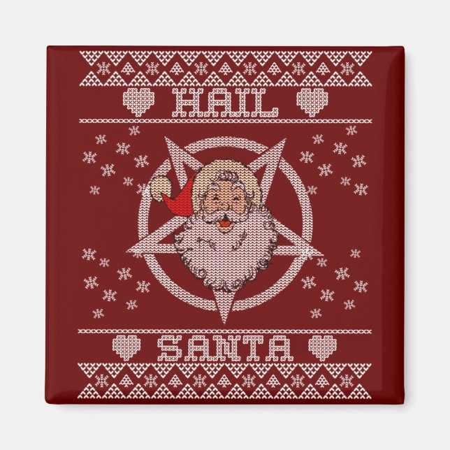Imán Navidades de Hail Santa Claus Ugly (Frente)
