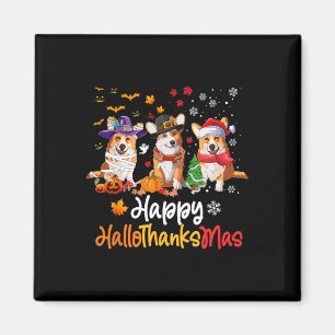 Imán Navidades de Halloween en Corgi Dog Felices Hallot