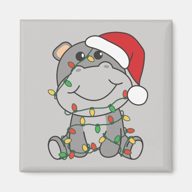 Imán Navidades de Hippo Animales de Invierno Hippos Mag (Frente)