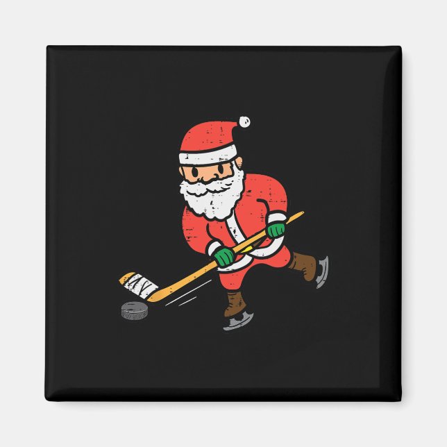 Imán Navidades de hockey sobre hielo de Santa Cruz dive (Frente)