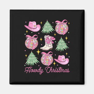 Imán Navidades de Howad Pink Coquette Bow Xmas Tree Wes