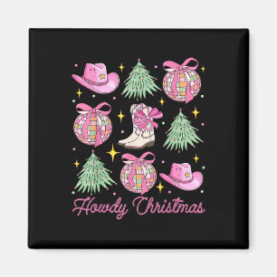 Imán Navidades de Howad Pink Coquette Bow Xmas Tree Wes