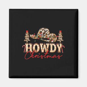Imán Navidades de Howad Santa Cute Leopard Western Cowg